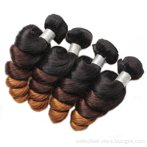 Cheap Price Human Hair Ombre Colors Bundles With Closure Loose Wave Hair Bundles For All Women Human Hair Bundles Weave